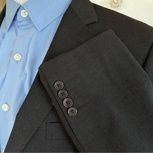 Pronto Uomo Mens Blazer Sport Coat Two Button Casual Jacket Size 44L Wool Suit - Picture 4 of 15